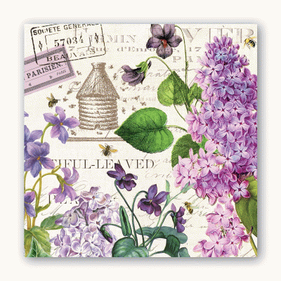 Michel Design Lilac and Violets Cocktail Napkins