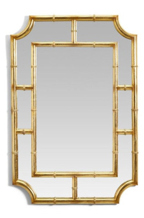 Two's Company Gold Bamboo Wall Mirror