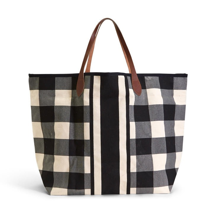 Two's Company Buffalo Check Tote Bag