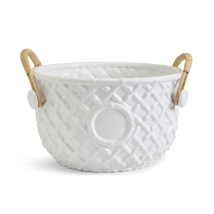 Two's Company Hampton Faux Bamboo Fretwork Party Bucket