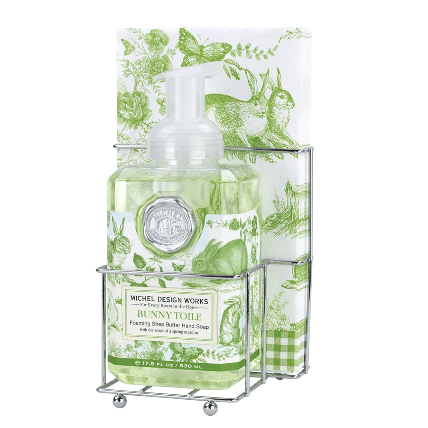 Michel Design Bunny Toile Soap and Napkin Set