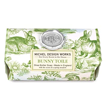 Michel Design Bunny Toile Shea Butter Large Bath Soap Bar